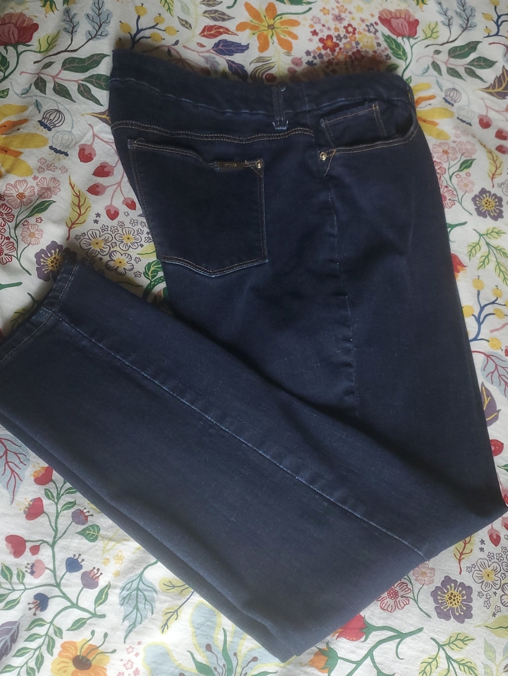 Chico's So Slimming Girlfriend Ankle Blue Jeans Size 12 2 EXC!